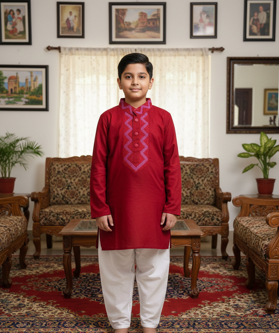 Boys Punjabi – Premium Embroidered | Orbit Fashion House Boys Punjabi - Premium Embroidered - Image 3
