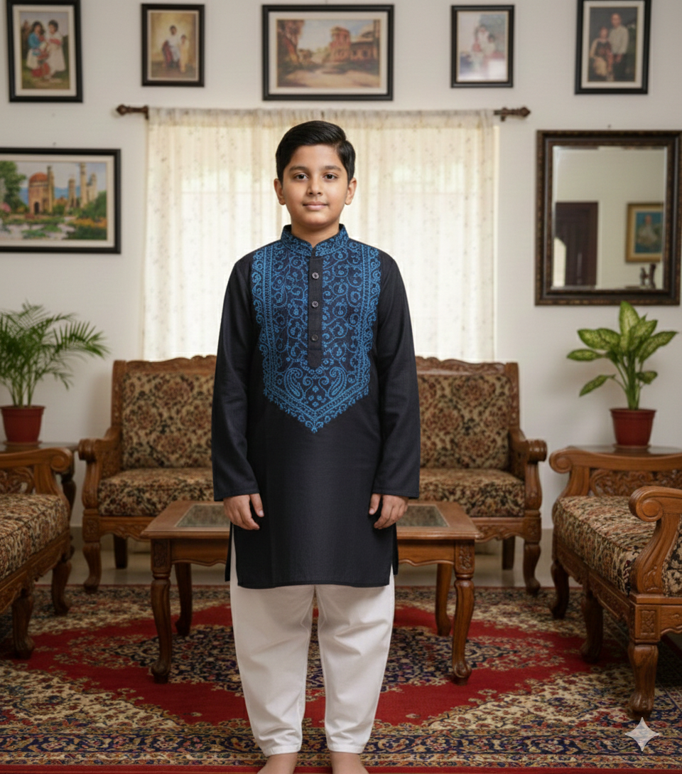 Boys Punjabi – Premium Embroidered | Orbit Fashion House Boys Punjabi - Premium Embroidered - Image 4