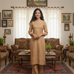 Girls Co-Ord Dress Set – Elegant Embroidered Georgette