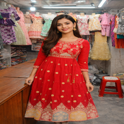 Girls Anarkali Frock || মেয়েদের আনারকলি ফ্রক
