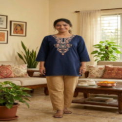Trendy Linen Kurti | Stylish & Comfortable Ladies Kurti | Orbit Fashion House Trendy Linen Kurti | Stylish & Comfortable Ladies Kurti - Image 2