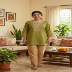 Trendy Linen Kurti | Stylish & Comfortable Ladies Kurti | Orbit Fashion House Trendy Linen Kurti | Stylish & Comfortable Ladies Kurti - Image 3
